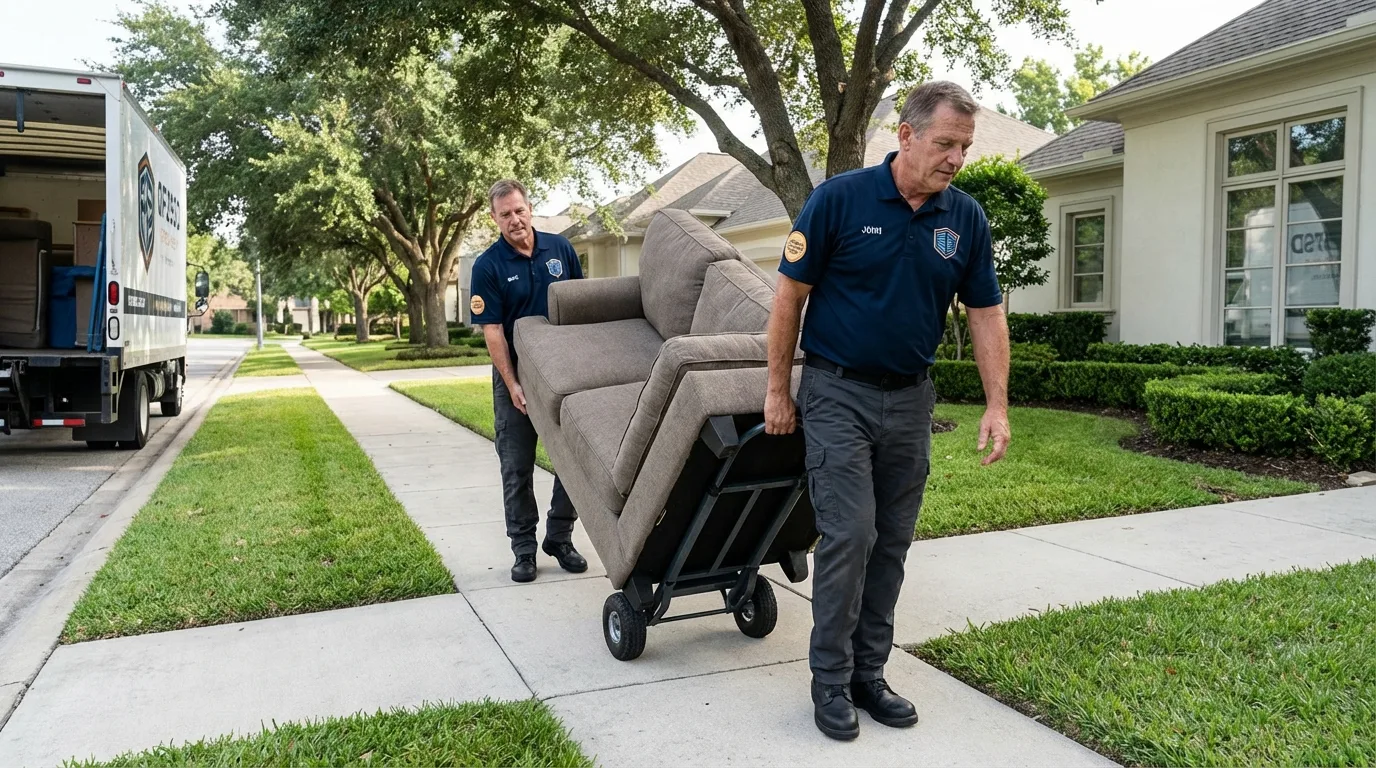 Local residential moving crew loading furniture in McKinleyville, CA